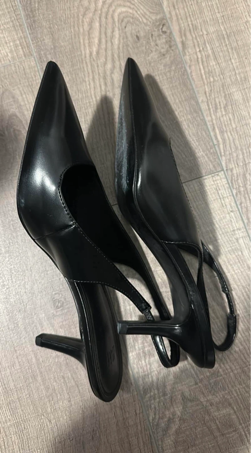 H&M Black Slingback Heels - Size EUR 38/US 7 - photo 4