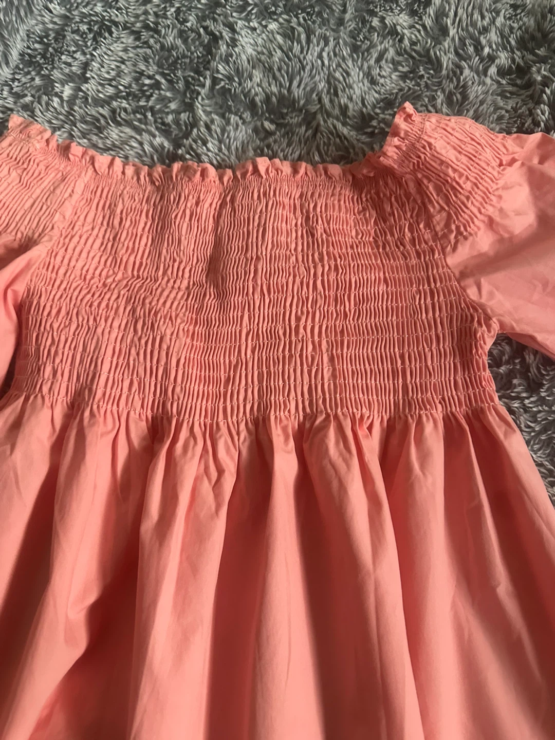 FASHION WILD Coral Smocked Off-Shoulder Dress - Size S - photo 2