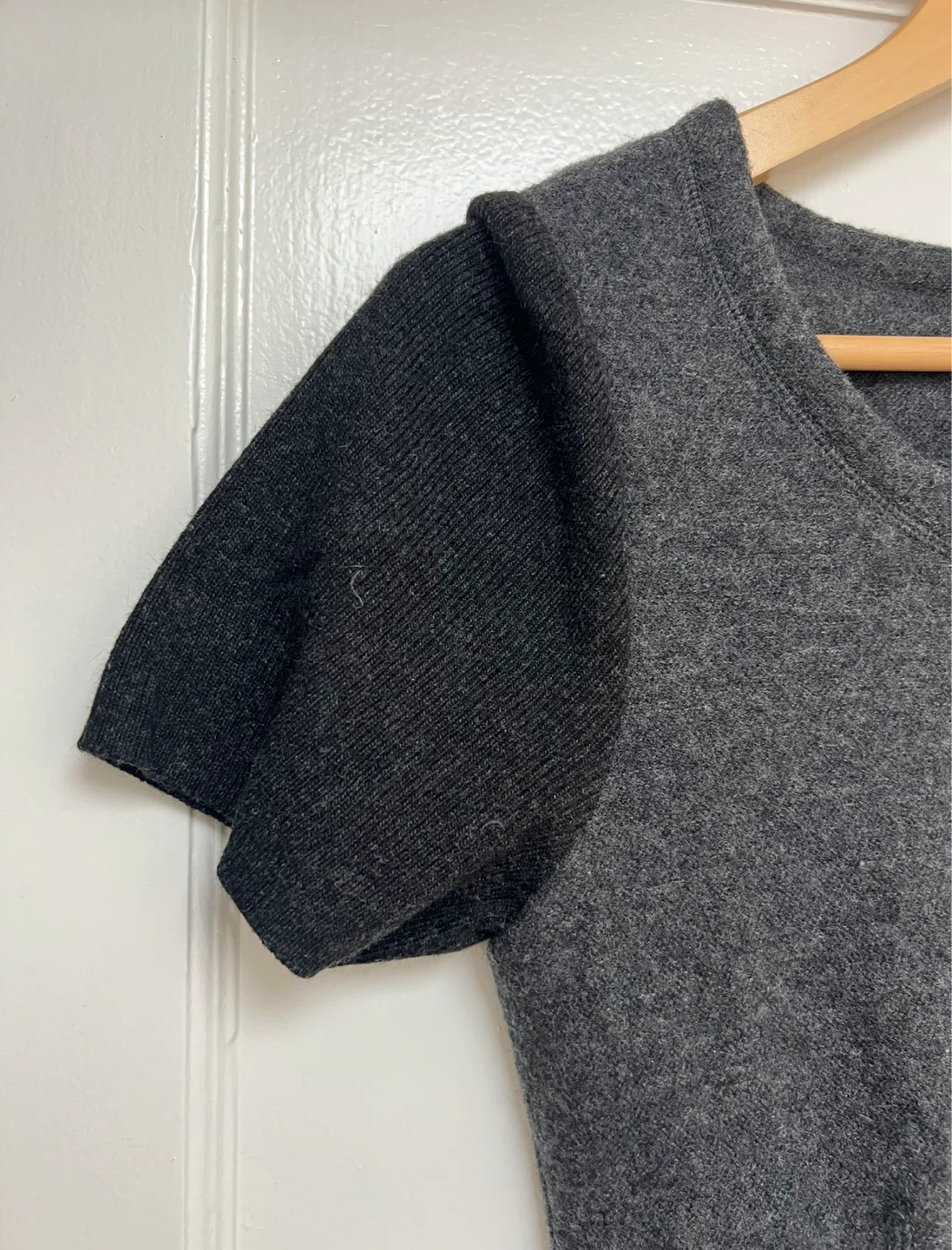 Olsen Europe Grey 100% Wool Short Sleeve, two-tone  Dress - photo 4