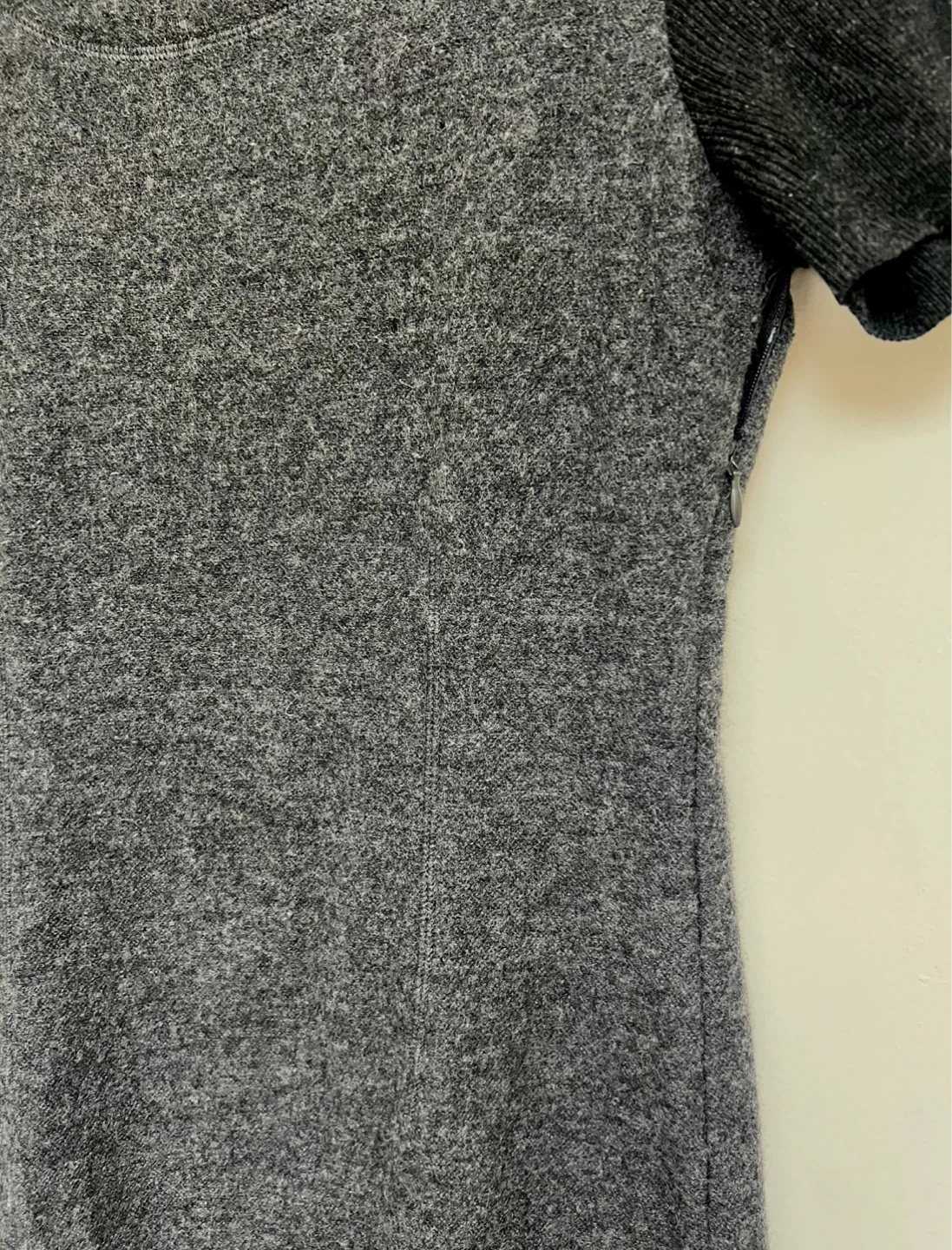Olsen Europe Grey 100% Wool Short Sleeve, two-tone  Dress - photo 3