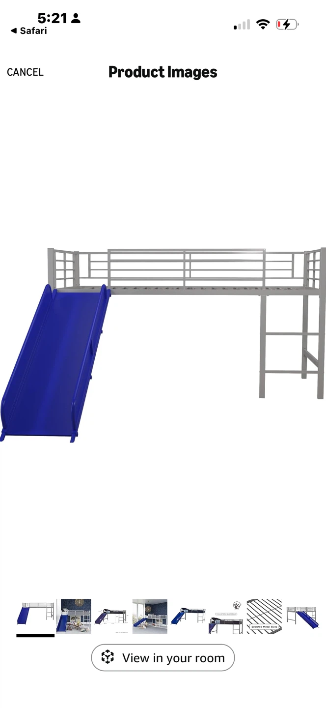 White Loft Bed with Slide
