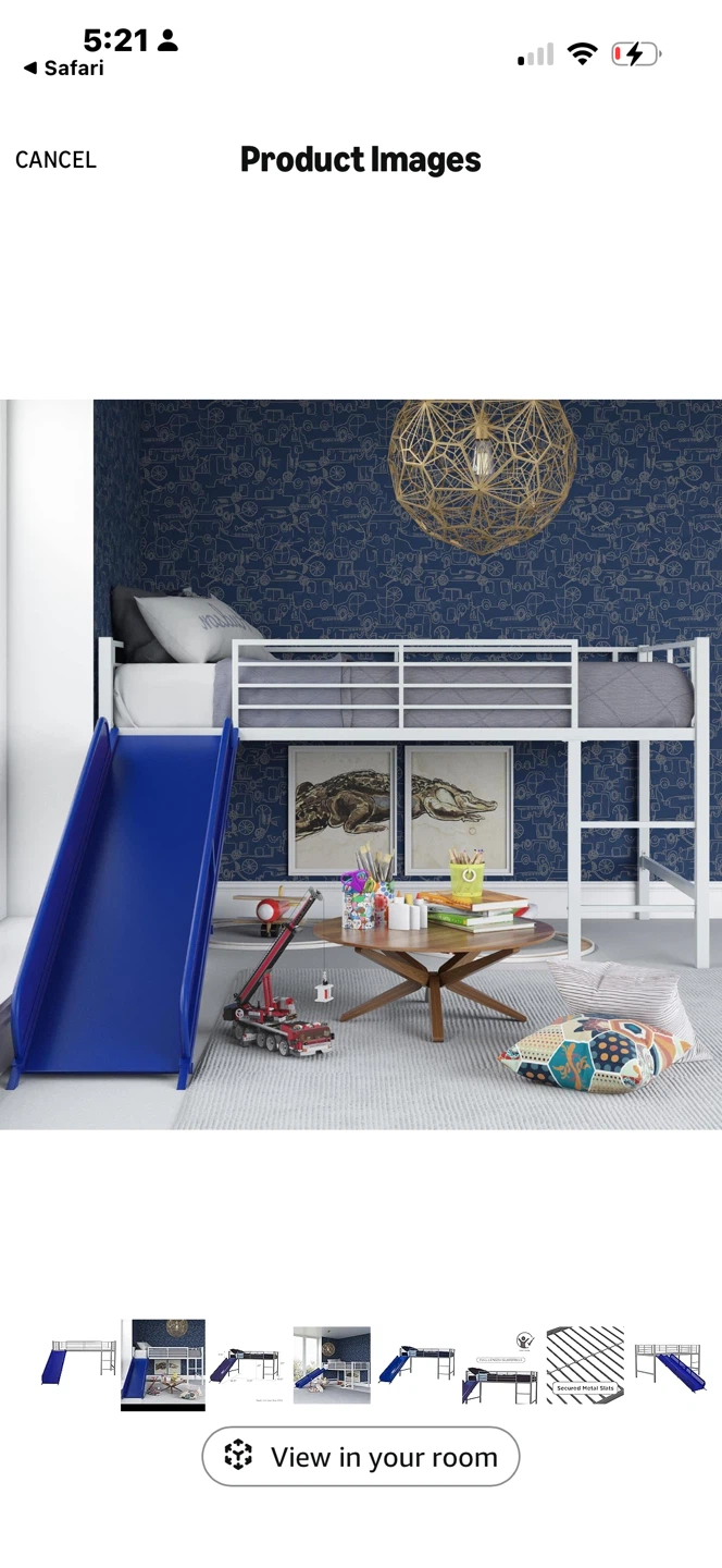 White Loft Bed with Slide - photo 2