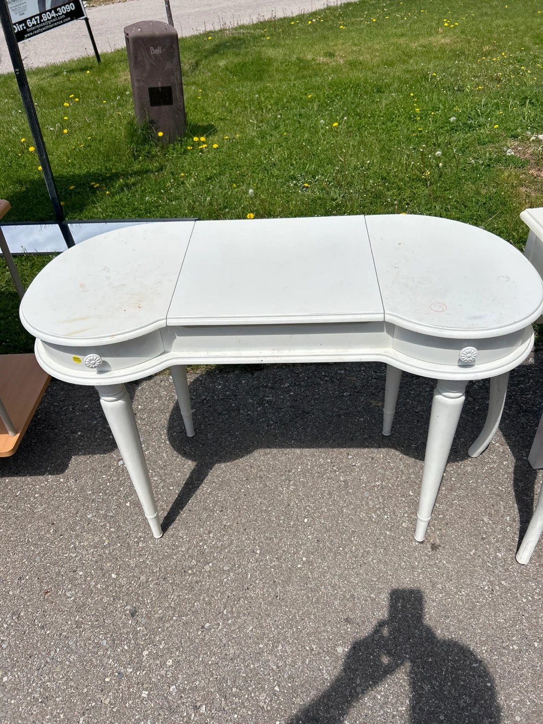 White Vanity Table with Drawers