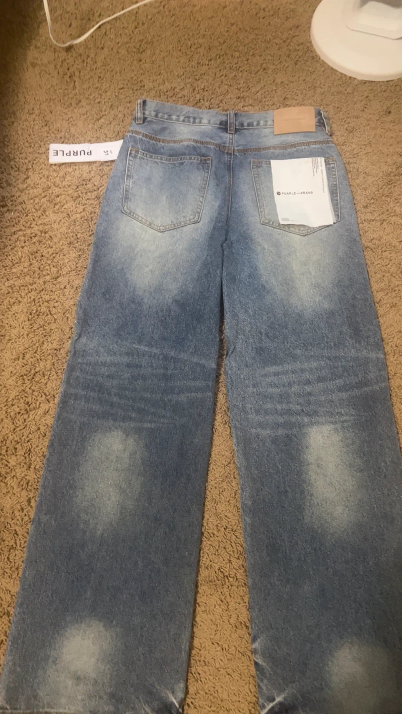 Baggy rhinestone purple brand jeans - photo 5