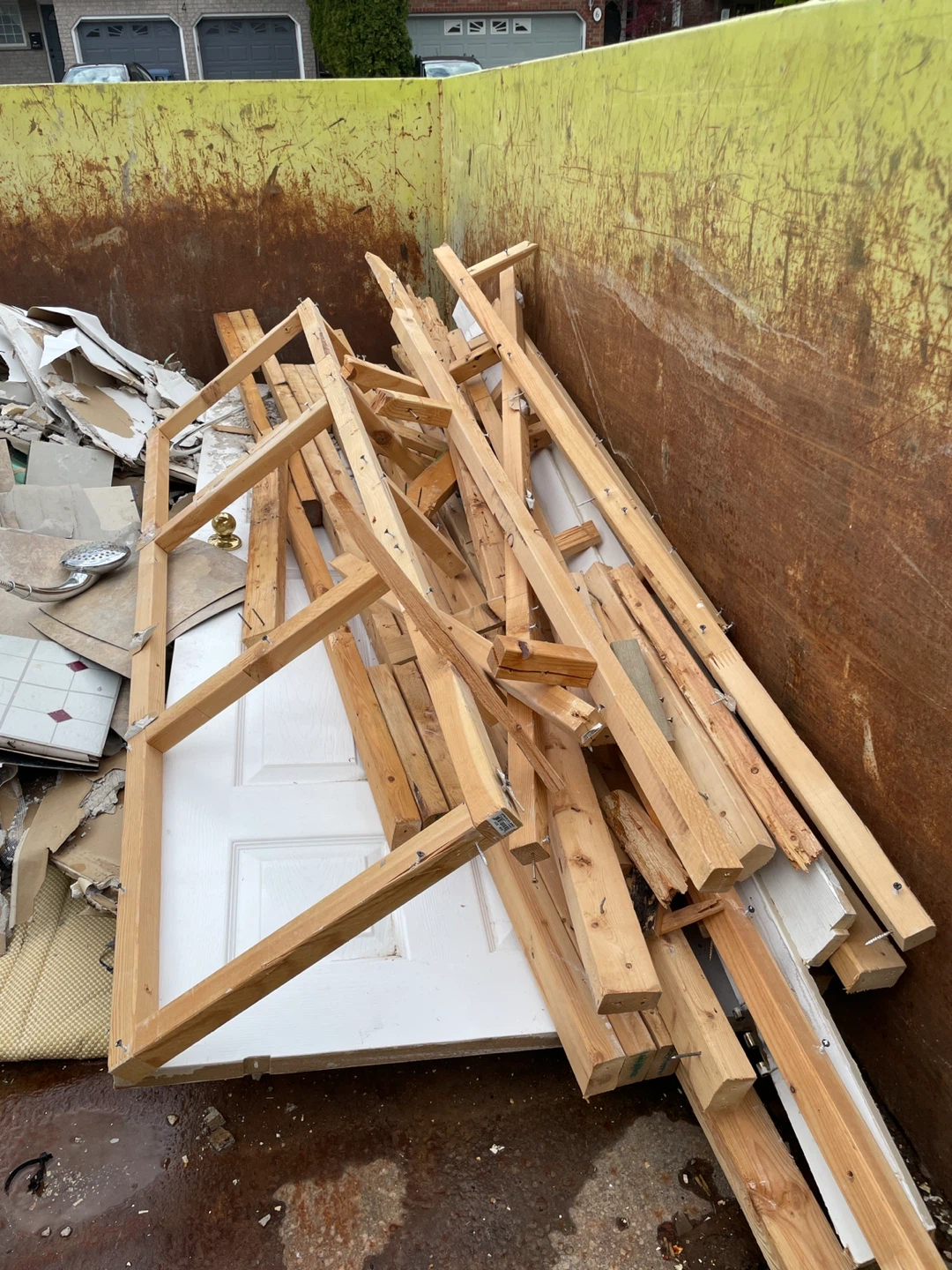 White Interior Door and Lumber Scraps