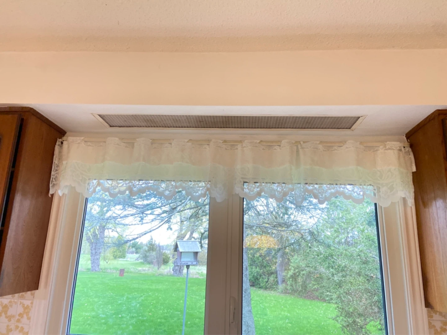 White Lace Valance for Kitchen Window