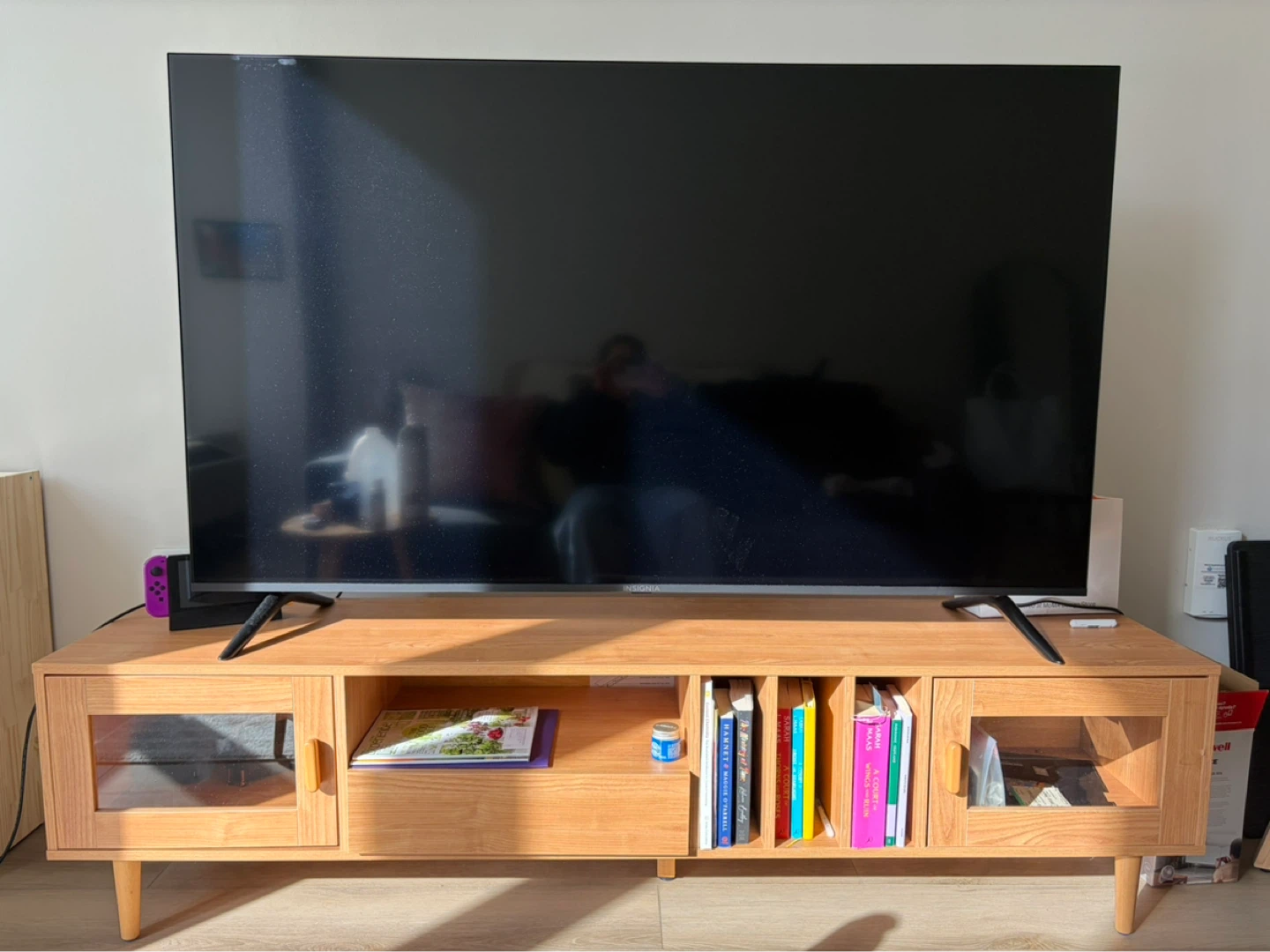 Mid-Century Modern Wood TV Stand with Storage