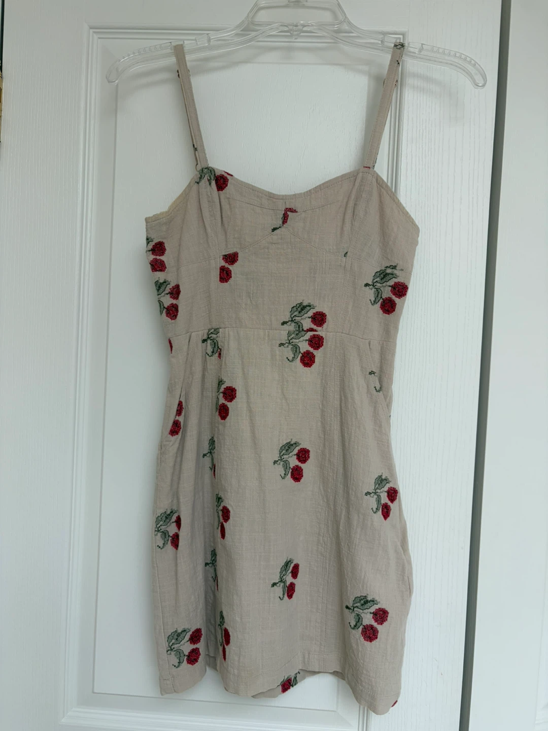 Urban Outfitters Embroidered Cherry Mini Dress