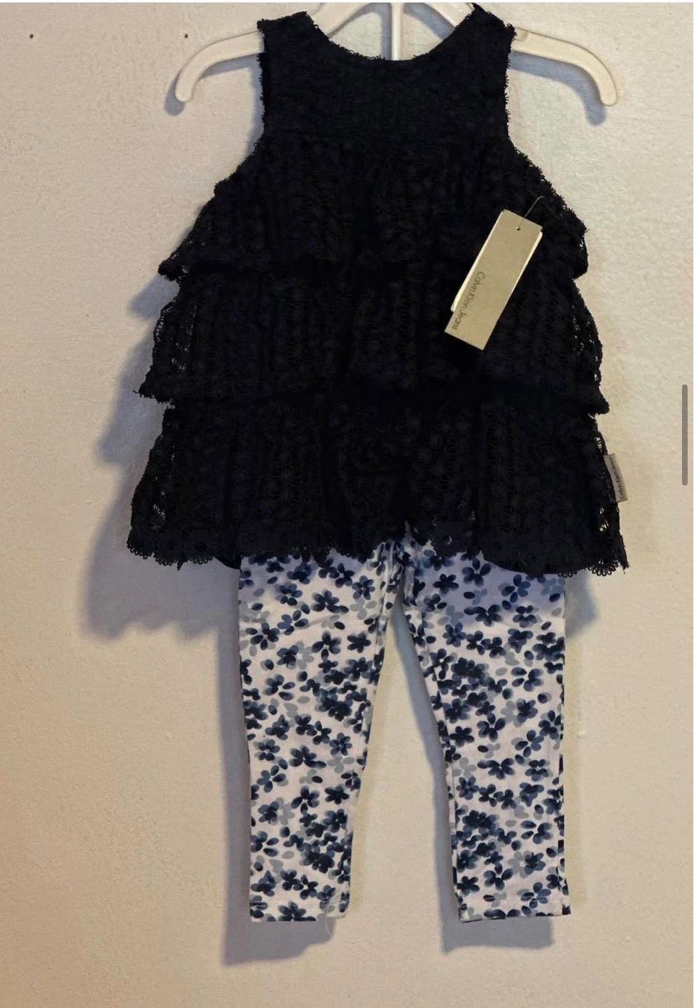 GIRLS 2PC LACE TOP SUITE (SIZE:24 MONTHS)