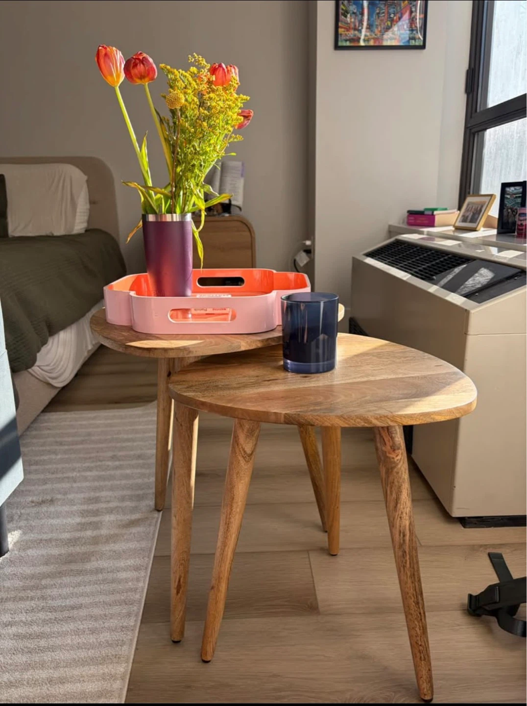 Set of 2 Nesting Wooden Side Tables
