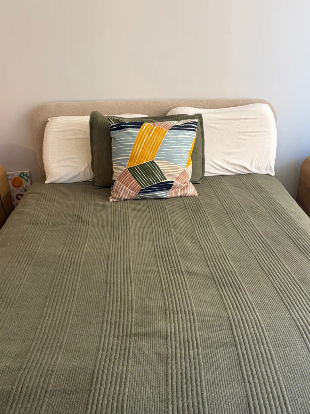 Bed Frame with Upholstered Headboard