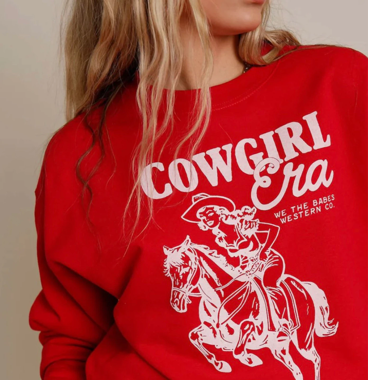 Red "Cowgirl Era" Graphic Sweatshirt