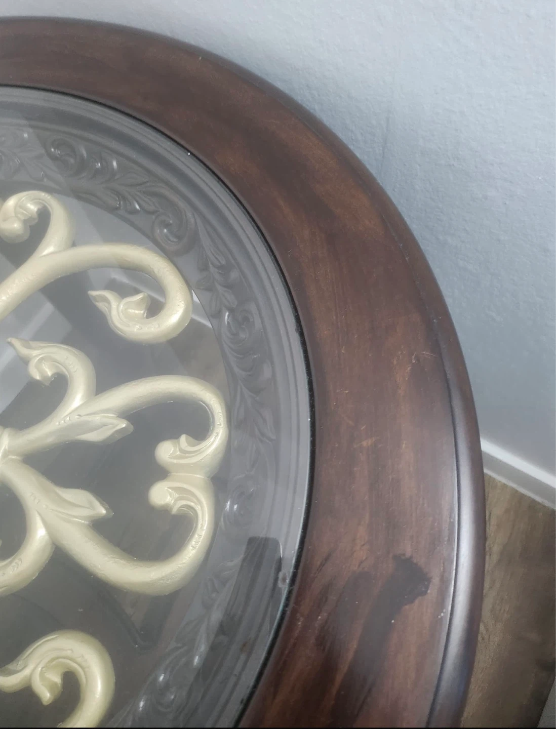 2 Round accent table with glass top