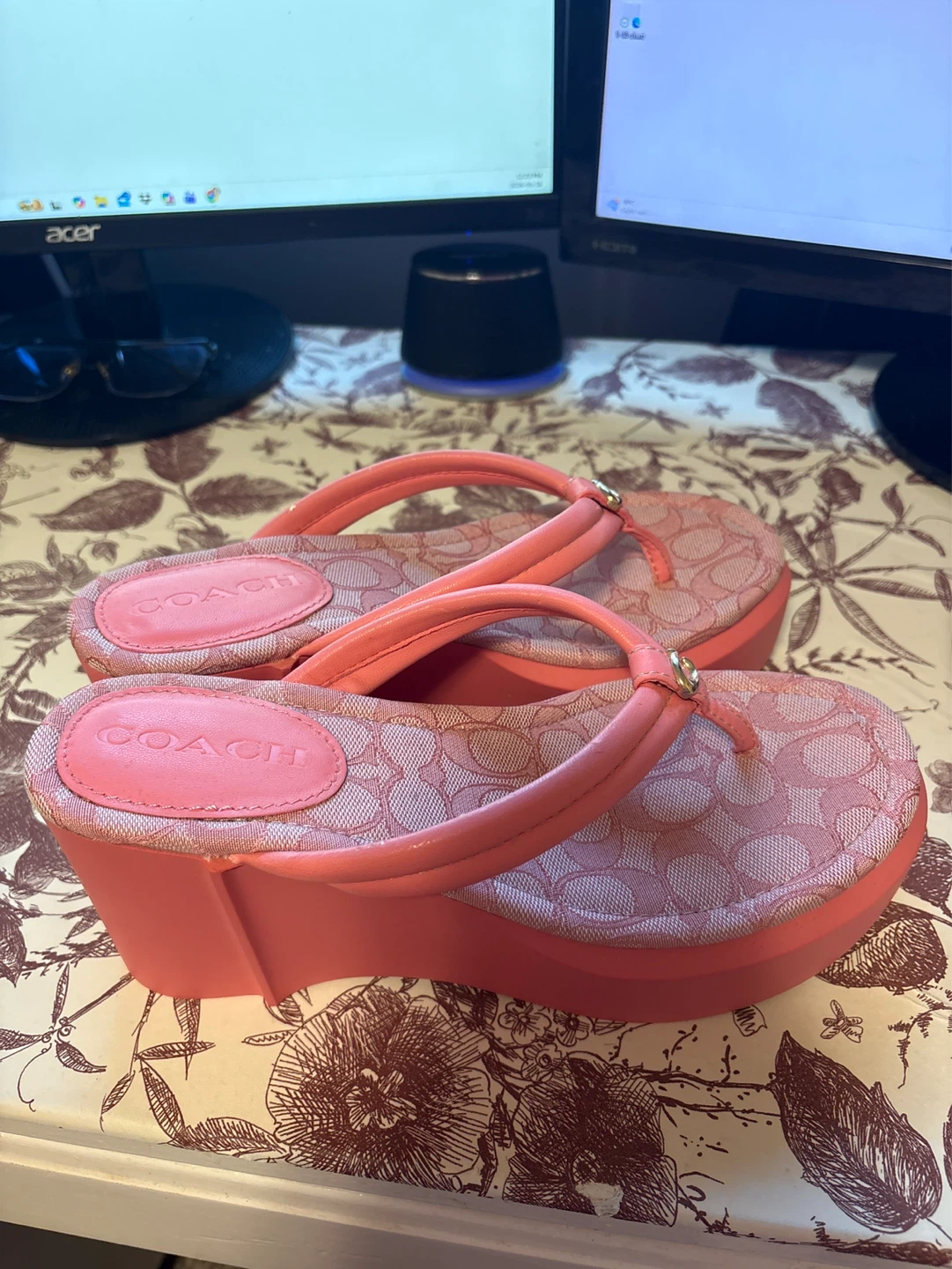 Coach Pink Signature Platform  Flip Flops - photo 2