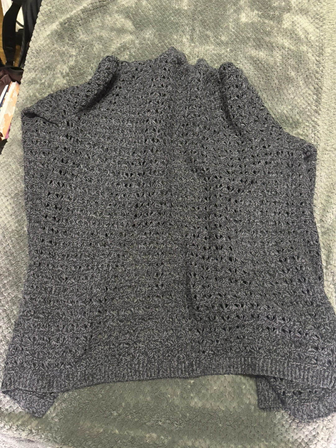 Dark grey knit button up sweater - photo 2