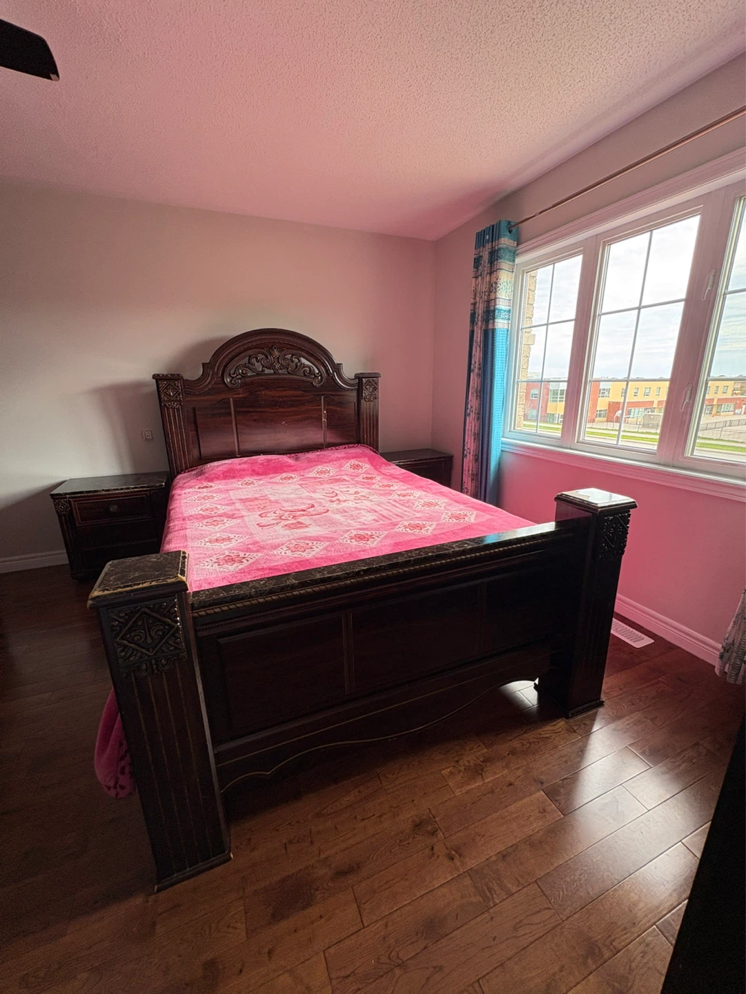 Dark Wood Bedroom Set with Nightstand, Dresser, and Chest