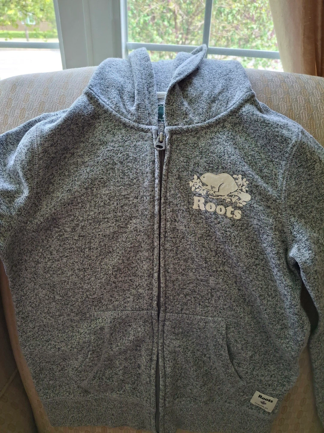 Roots Kids grey zip-up hoodie