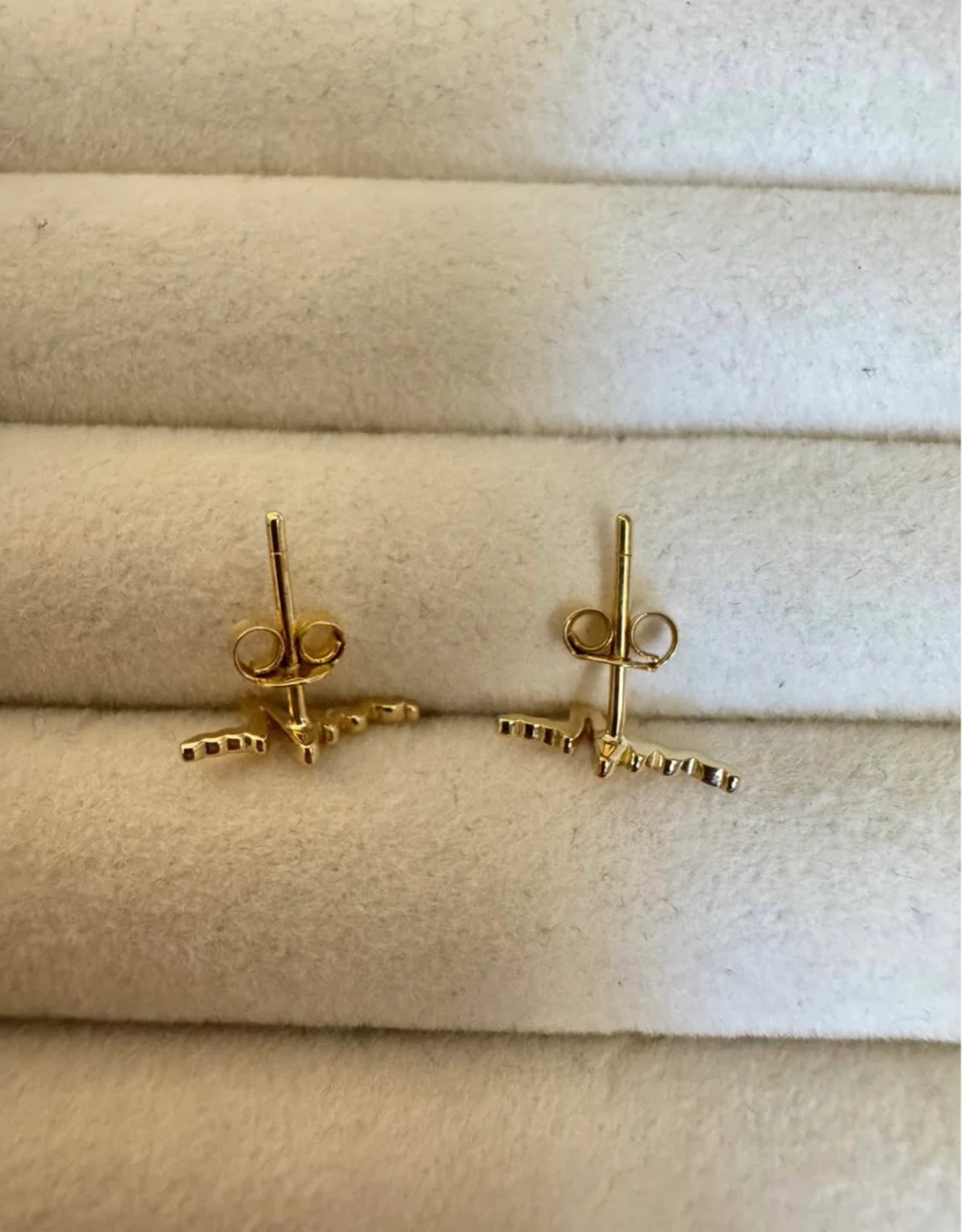 18K solid gold heartbeat earrings - photo 4