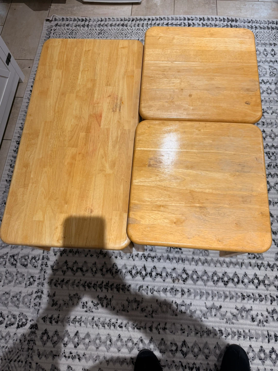 Wooden Set of Coffee table and Side  table