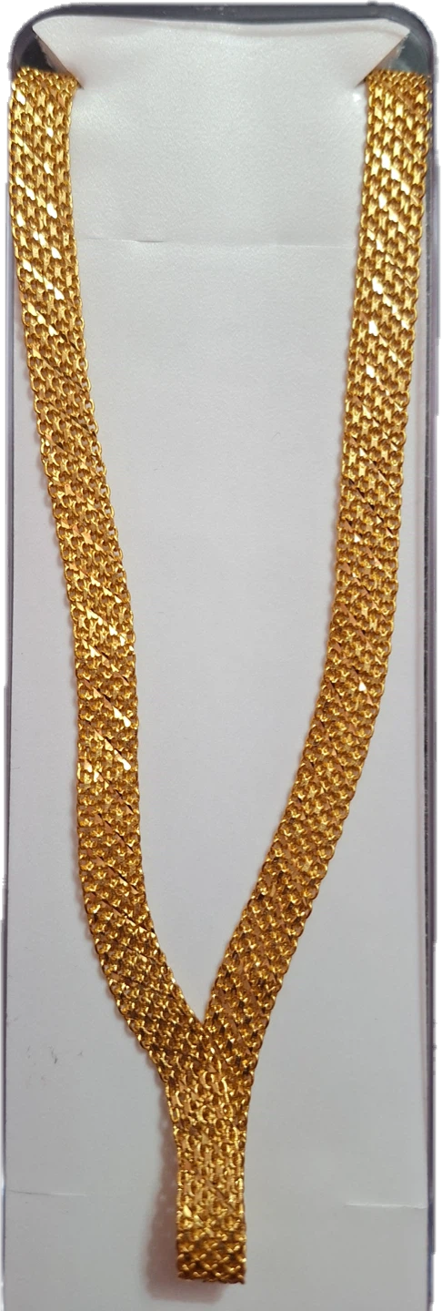 Gold Tone Mesh Chain Necklace 30 gold plated