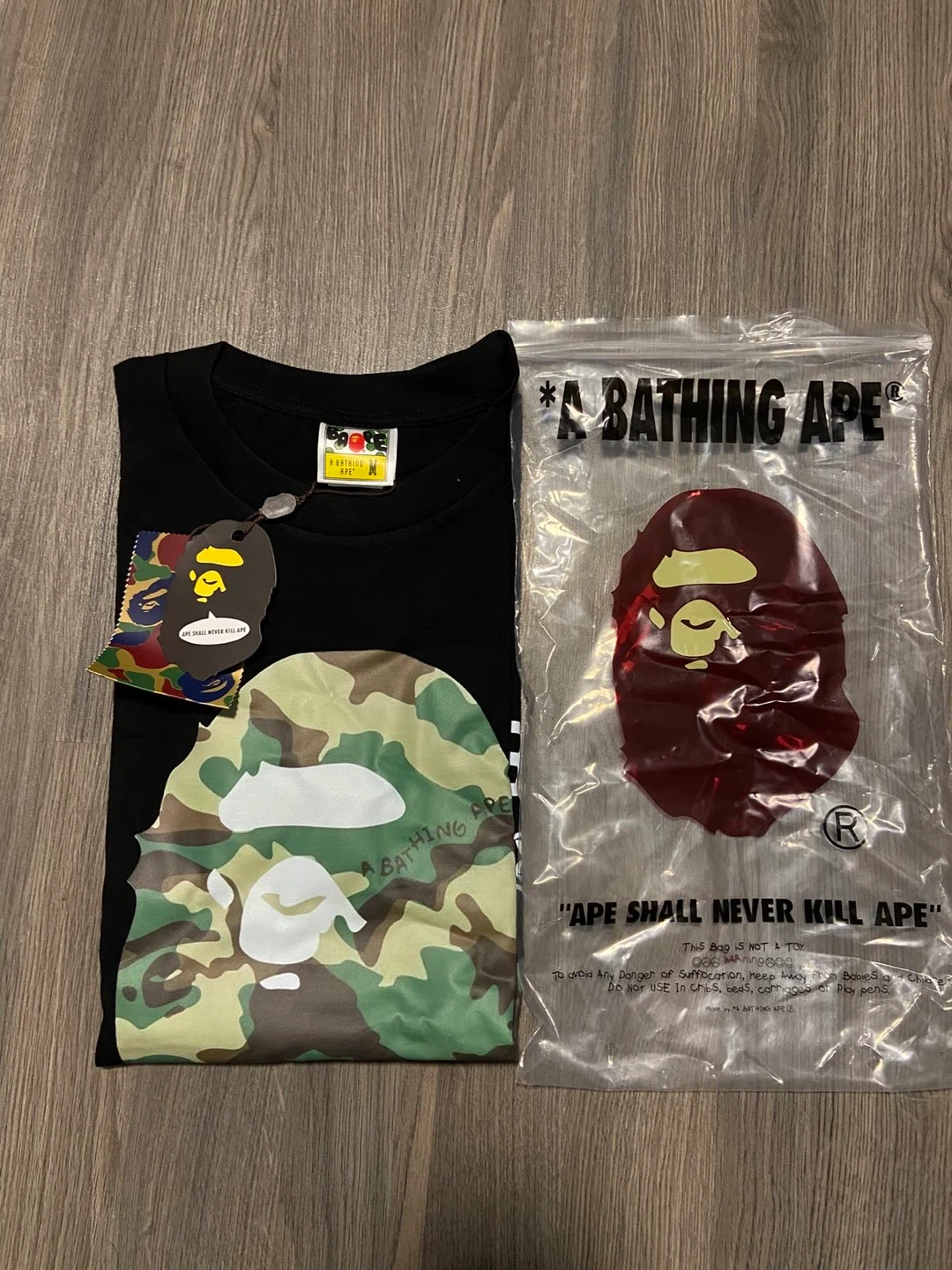 A Bathing Ape BAPE Camo Shark T-Shirt Black