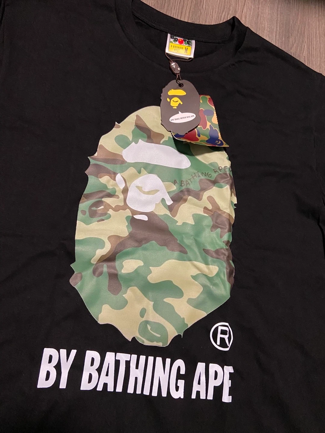 A Bathing Ape BAPE Camo Shark T-Shirt Black - photo 2