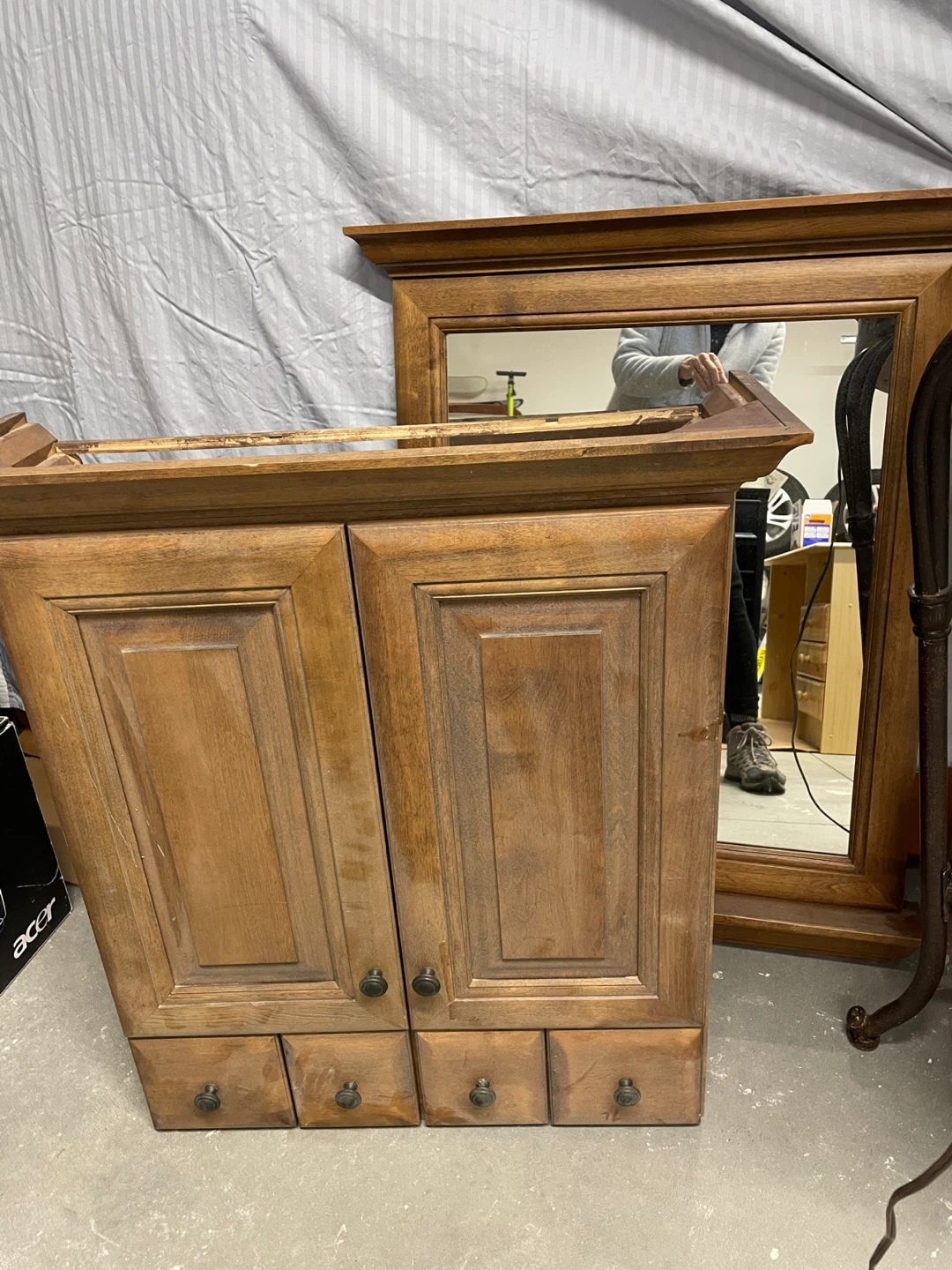 Wooden Cabinet with Mirror