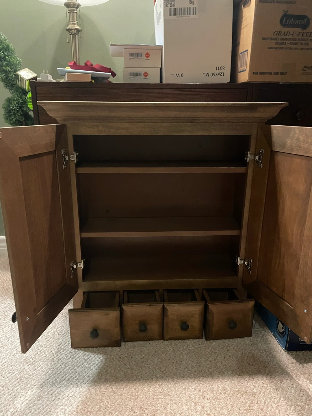 Wooden Cabinet with Mirror - photo 3