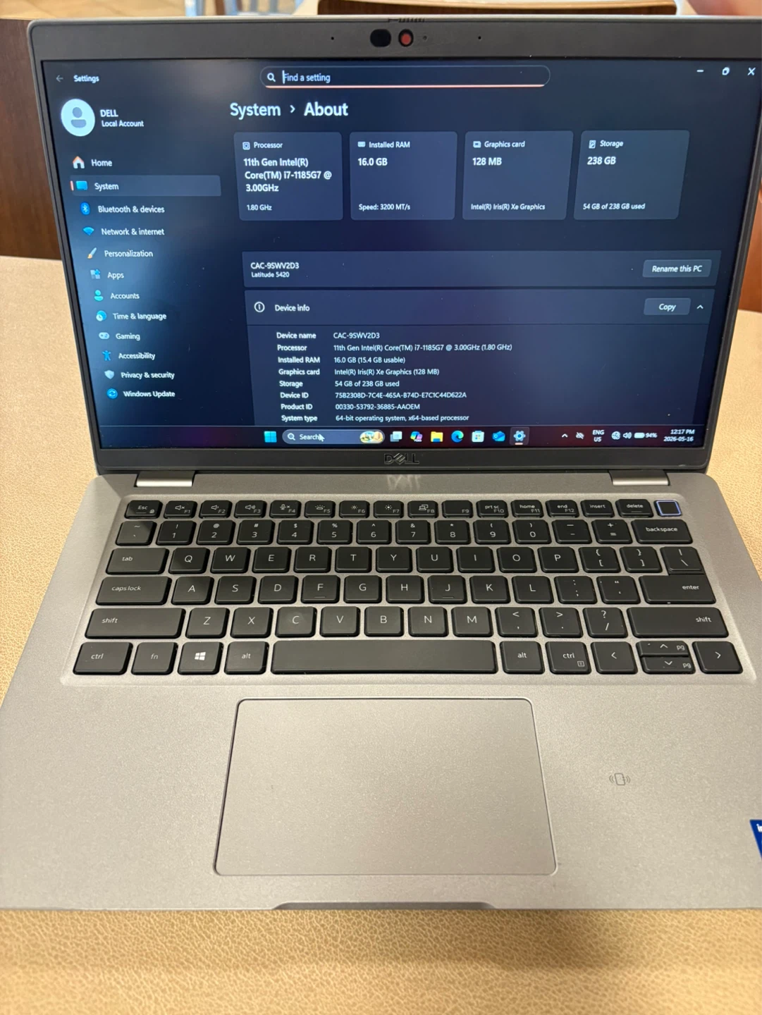 Dell Latitude 5420 16g ram 256ssd Icore 7 11th gen - photo 2