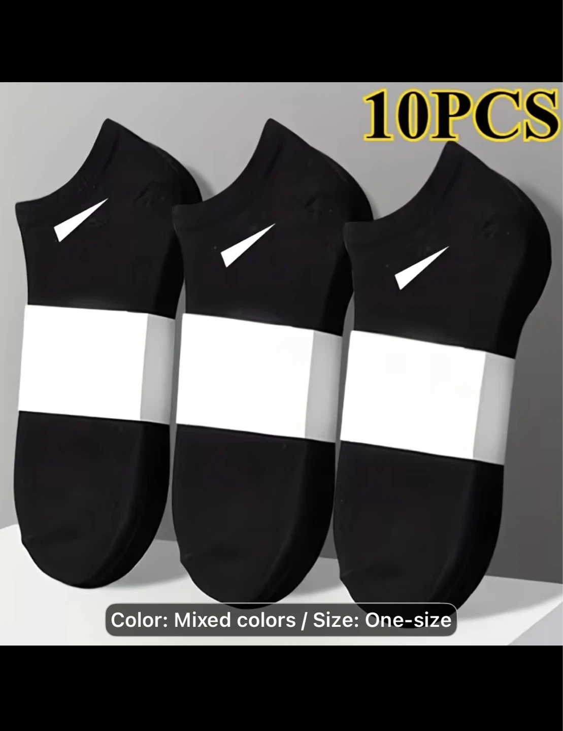 5 Pairs Black No-Show Socks (One Size) - photo 2