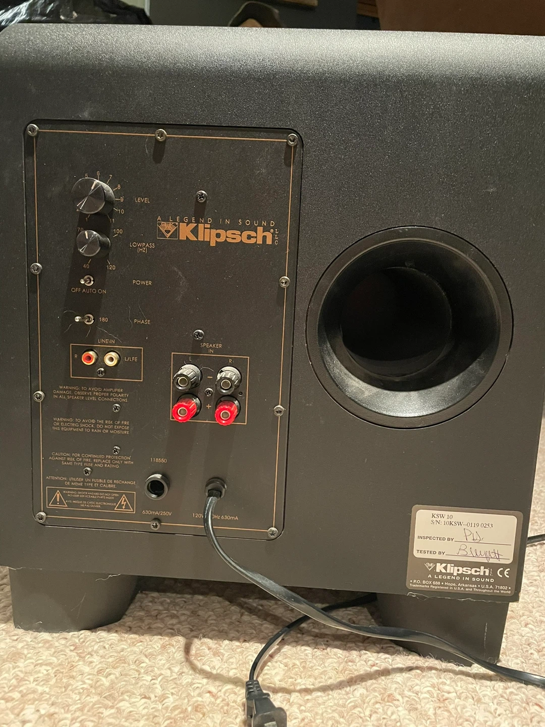 Klipsch Subwoofer - photo 2