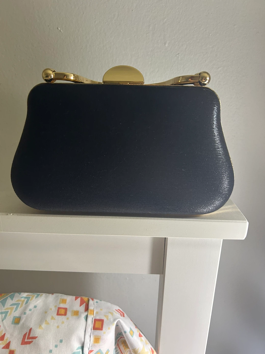 Black Beaded Clutch Evening Bag - photo 4