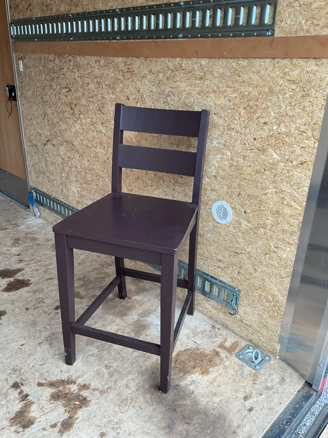 Dark Brown Wooden Counter Stool