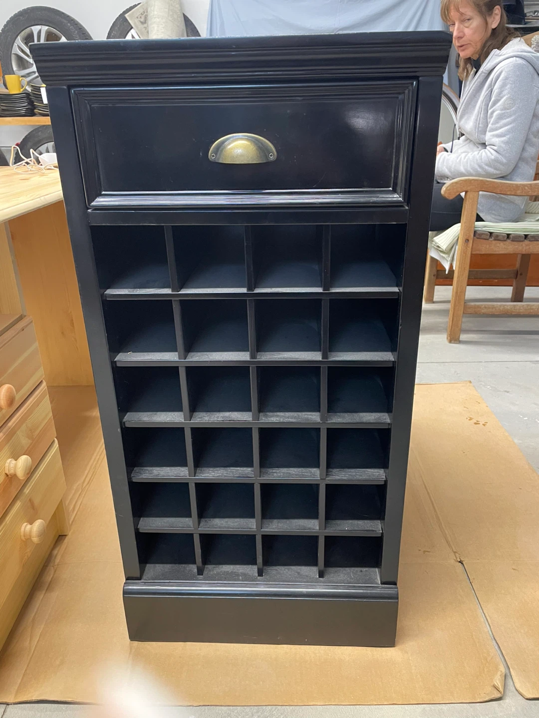 Two Black Wine Rack with Drawer - photo 2
