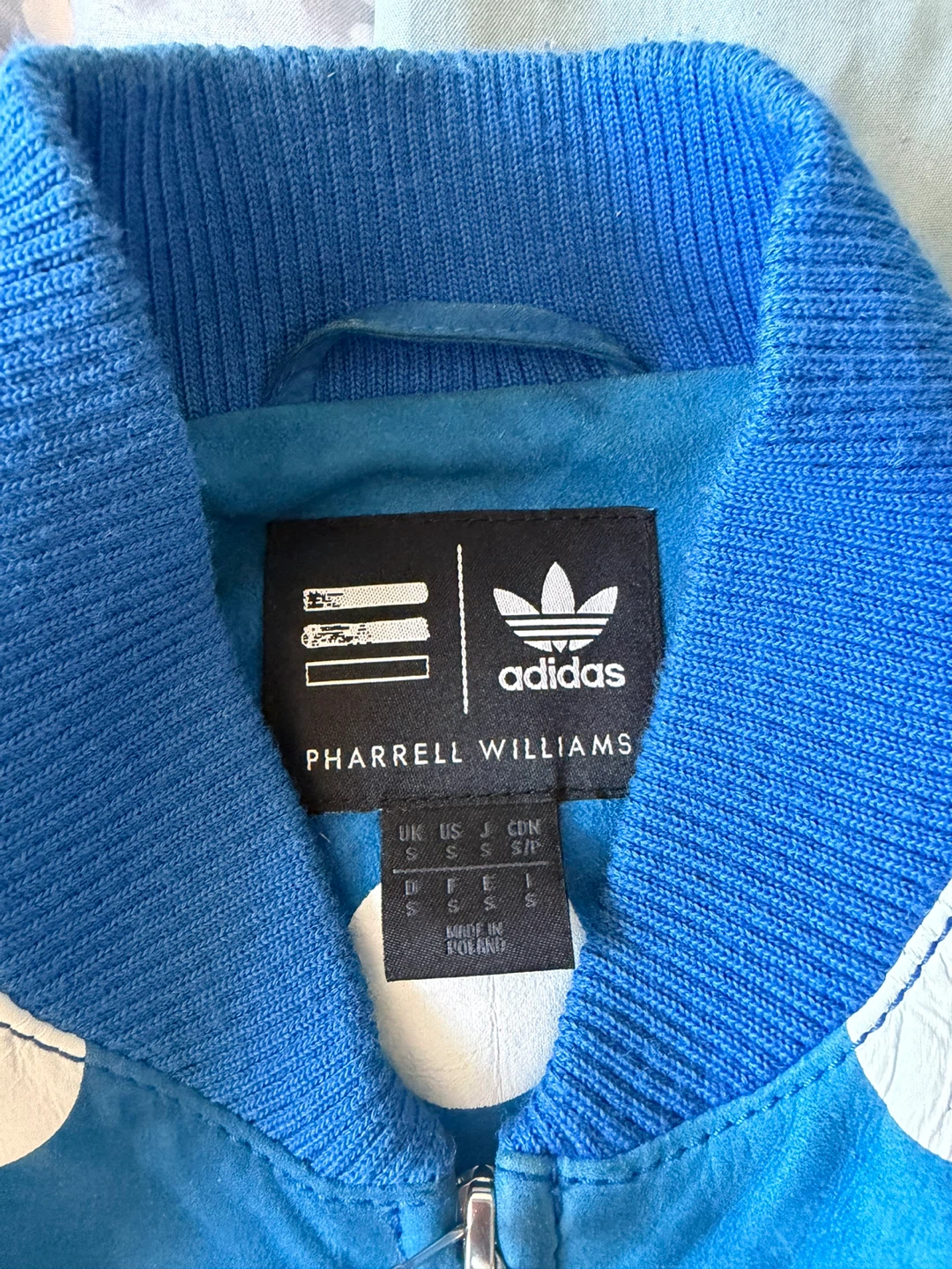 Adidas Pharrell Williams Bomber Jacket Blue White Polka Dot - photo 4