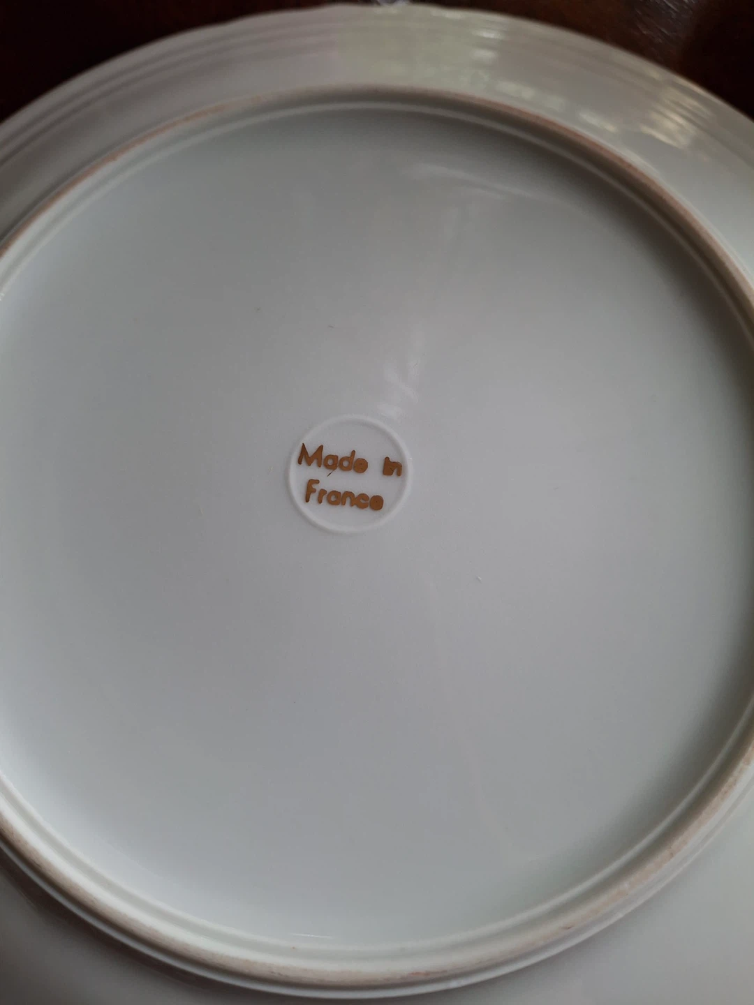 White and gold floral design plate (made in France) - photo 3