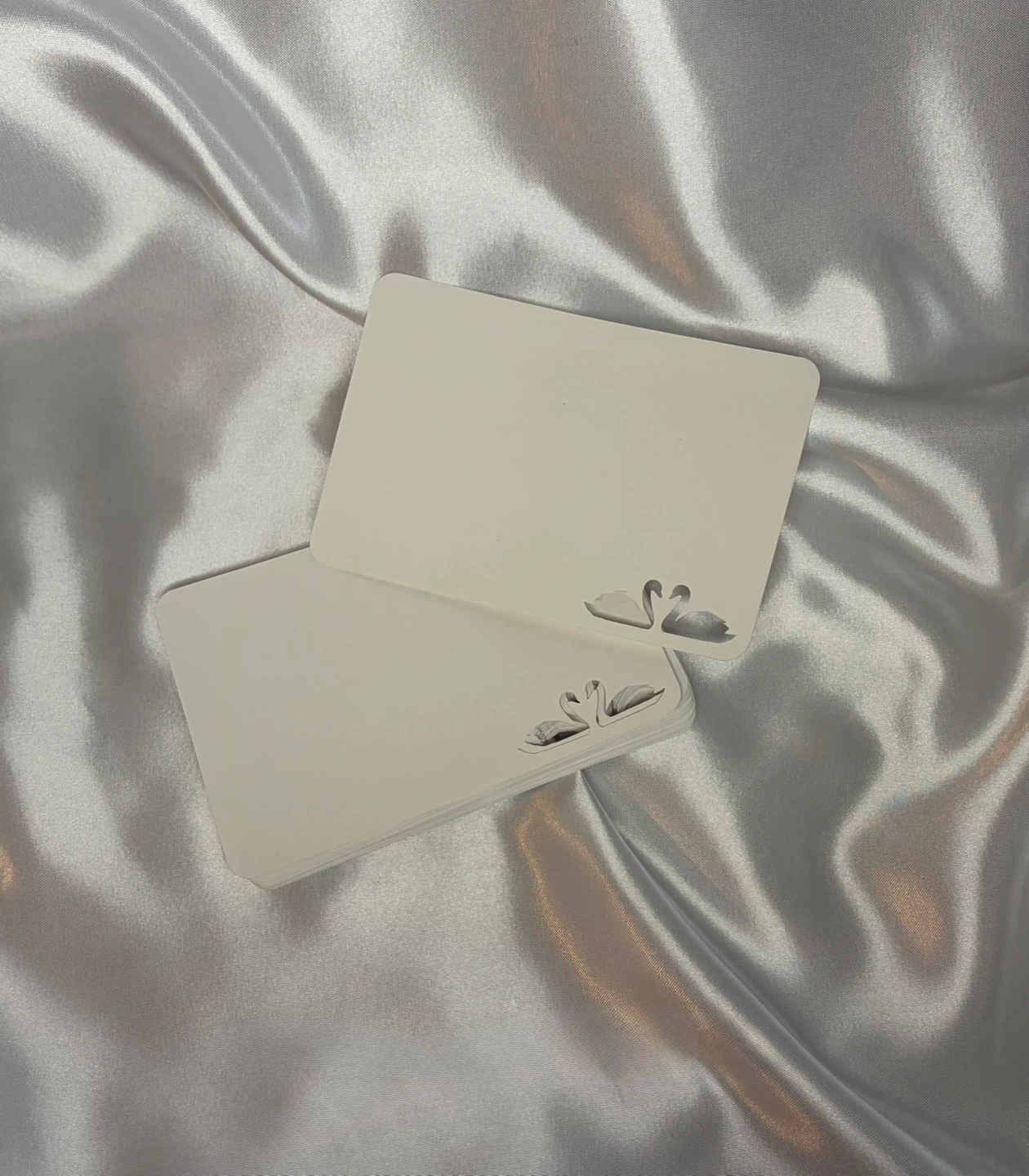 Blank Greeting Cards with Swan Design - Set of 10