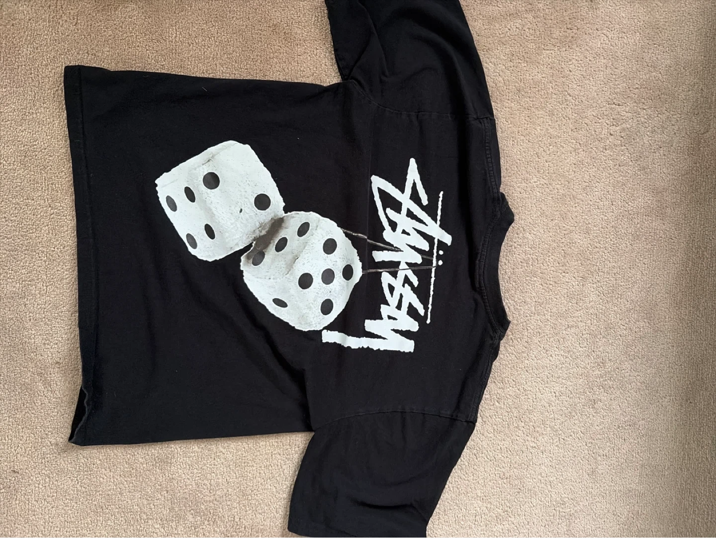 Stüssy Black T-Shirt with Dice Graphic - photo 2