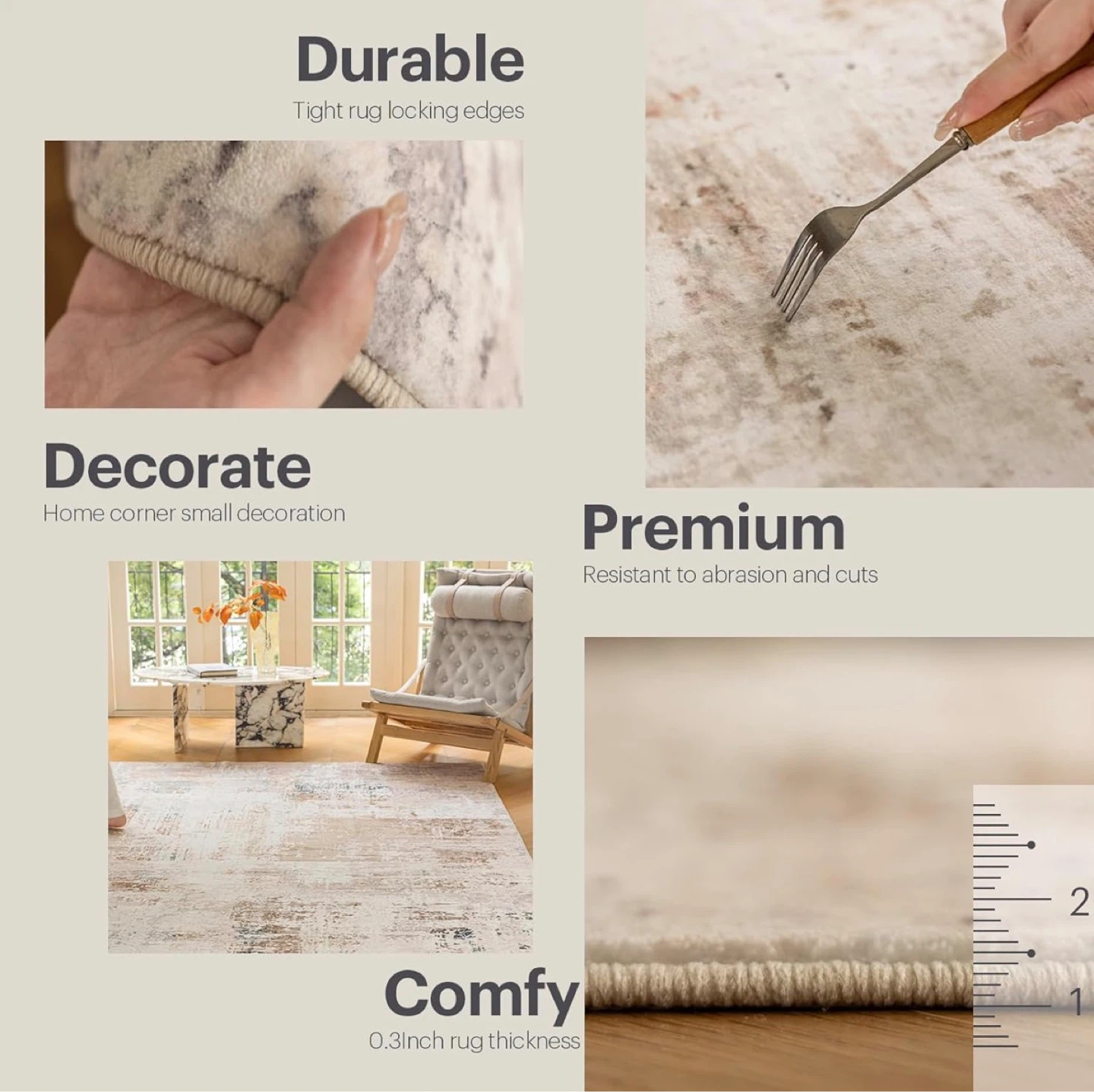 5x7 Machine Washable Area Rug / Carpet - photo 5