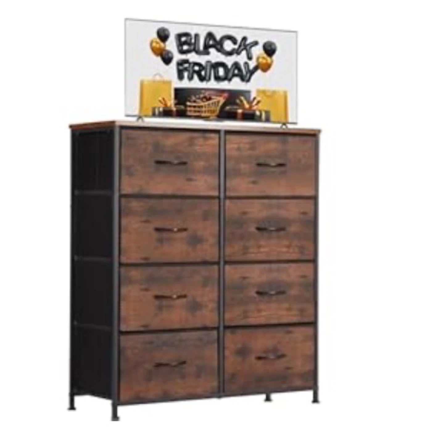 8-Drawer Dresser with Wood Top