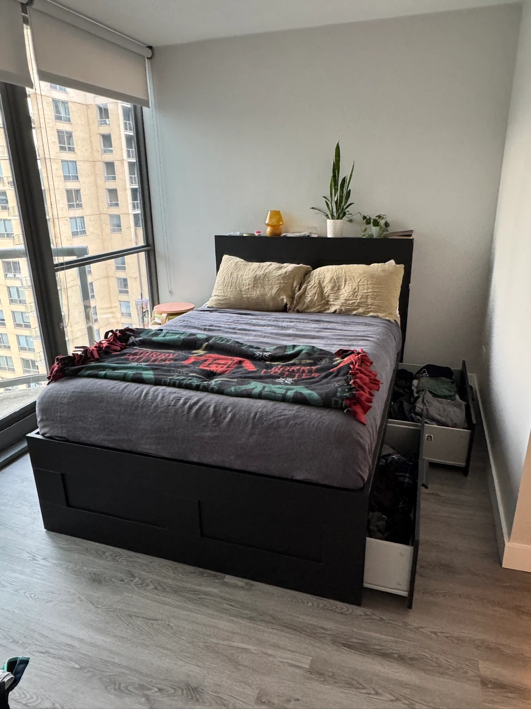 IKEA MALM Full Bed Frame with Storage Drawers - Black - photo 4