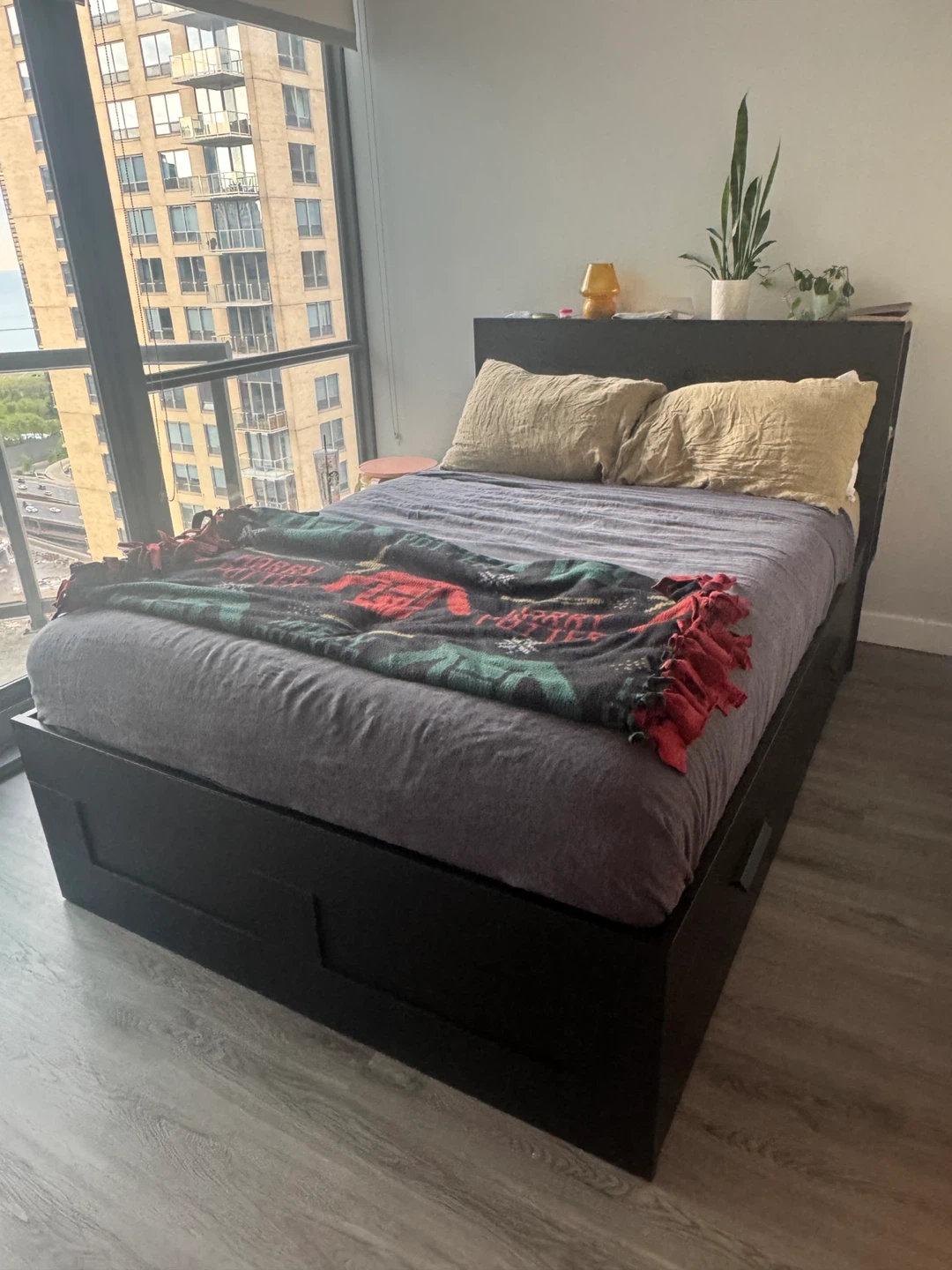 IKEA MALM Full Bed Frame with Storage Drawers - Black - photo 3