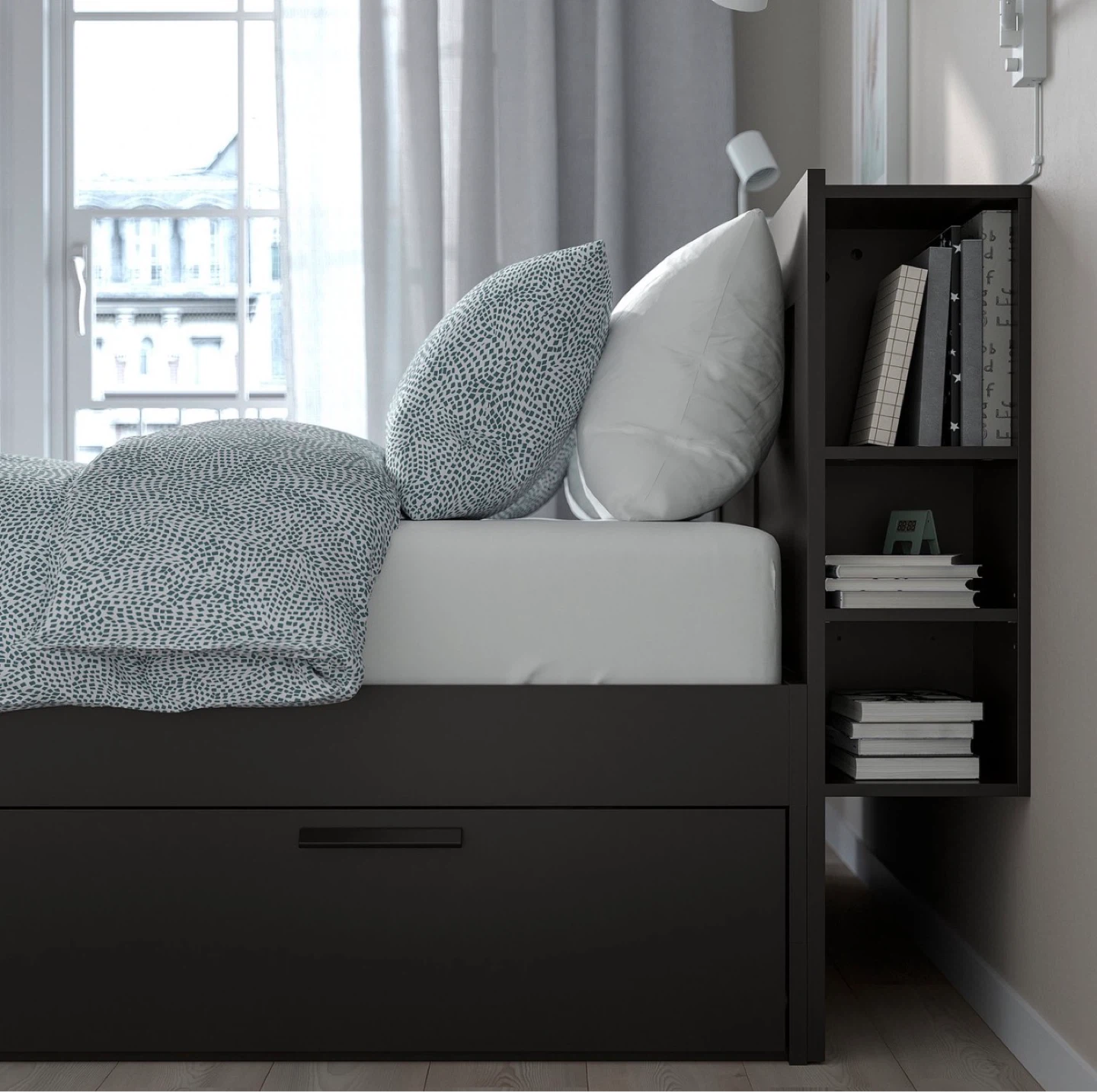 IKEA MALM Full Bed Frame with Storage Drawers - Black - photo 2