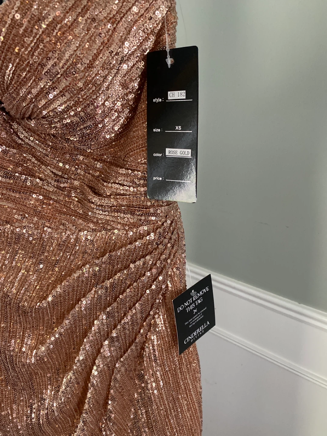 Cinderella Divine Sequin Dress XS Rose Gold - photo 2