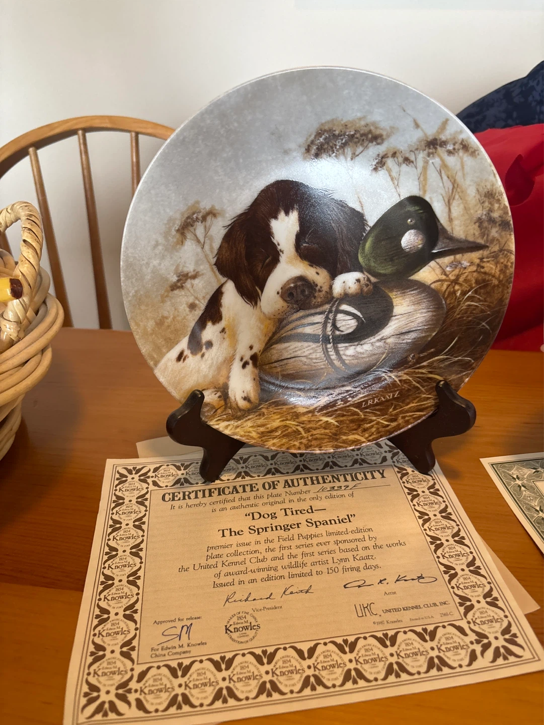 Knowles "Dog Tired" Springer Spaniel Collector Plate