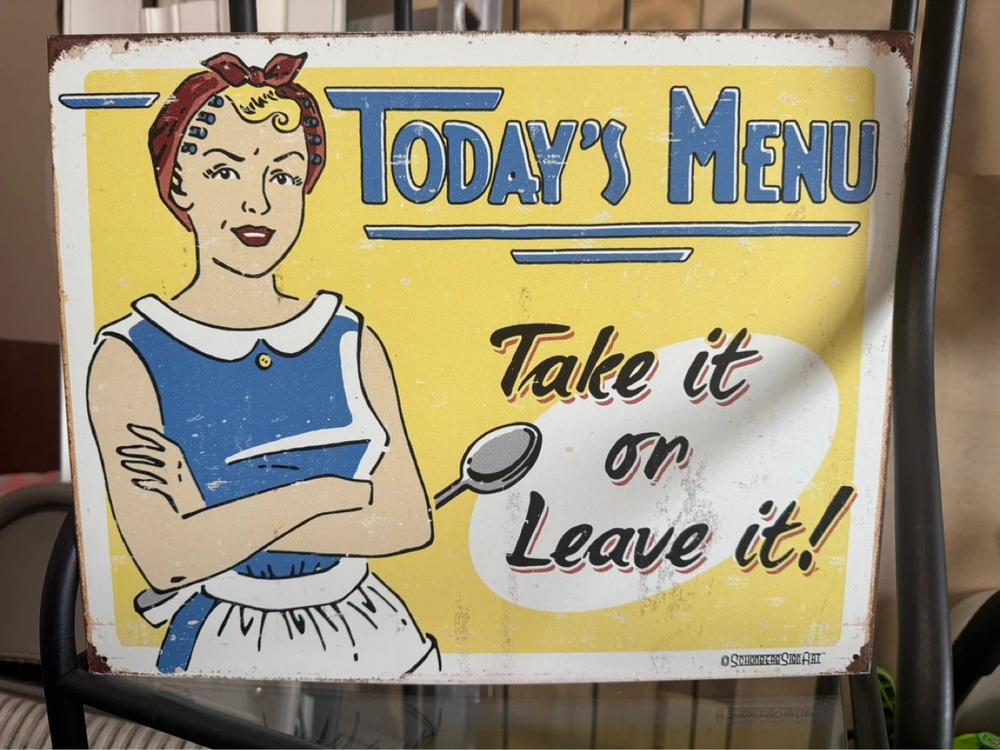 Schonberg Sign Art Today's Menu Tin Sign