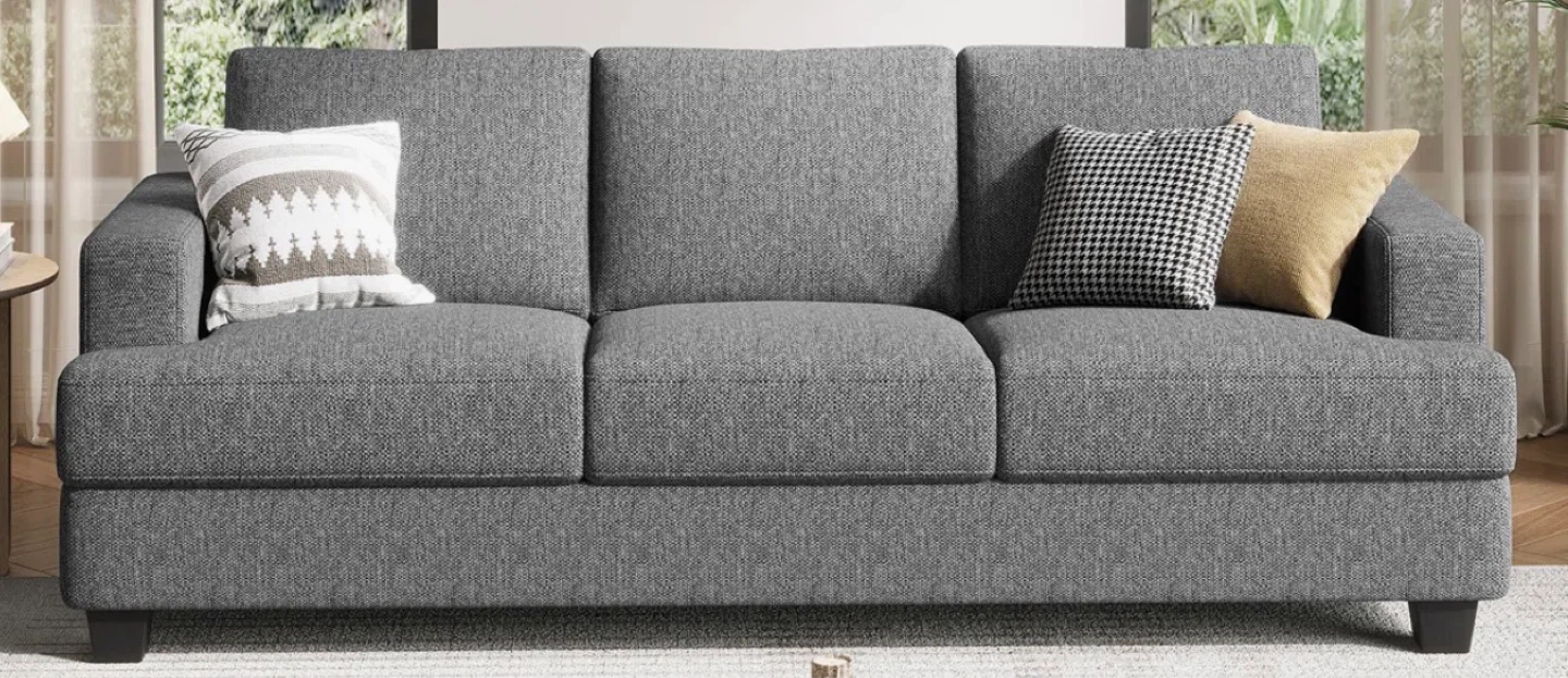Gray 3-Seater Sofa 88"