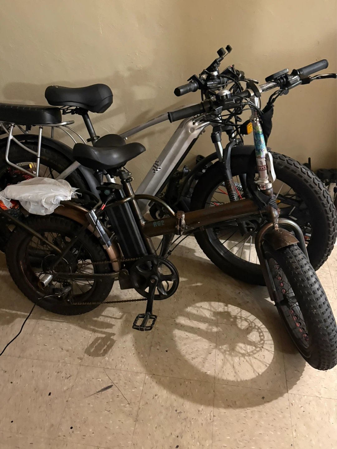 Electric Fat Tire Folding Bike - Brown