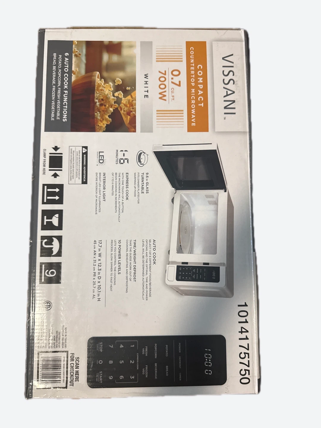 VISSANI 0.7 cu. ft. Compact Countertop Microwave - White