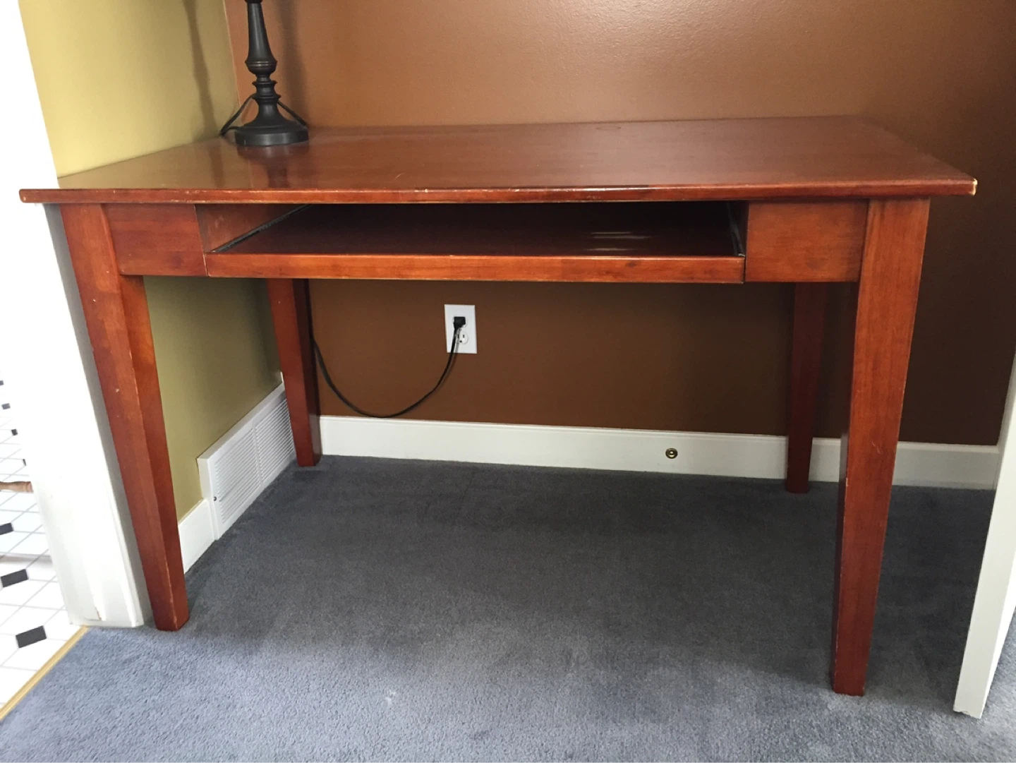 Wooden Desk with Keyboard Tray - photo 2